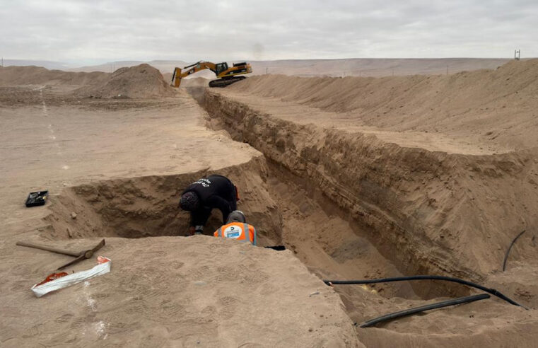 Ejecutan zanja en frontera para habilitar plataforma de camiones y aliviar tránsito