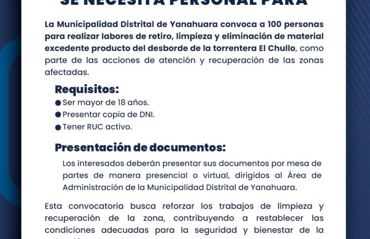 SE NECESITA PERSONAL