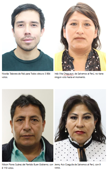 Conoce a los más y menos votados al Parlamento en Arequipa