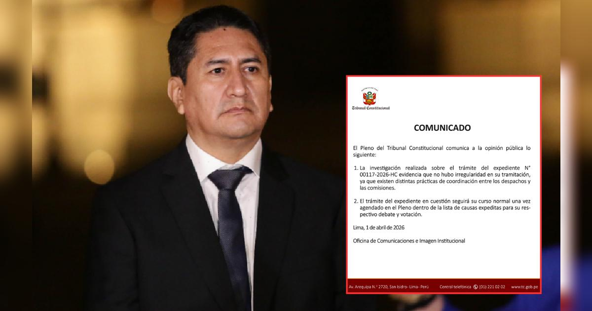 TC: descarta irregularidades en trámite de hábeas corpus de Vladimir Cerrón