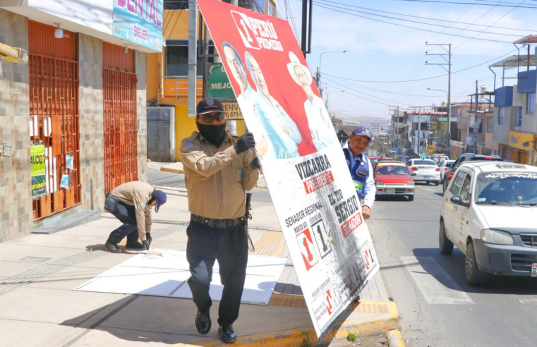 Retiran 28 elementos proselitistas en locales de votación de Bustamante y Rivero