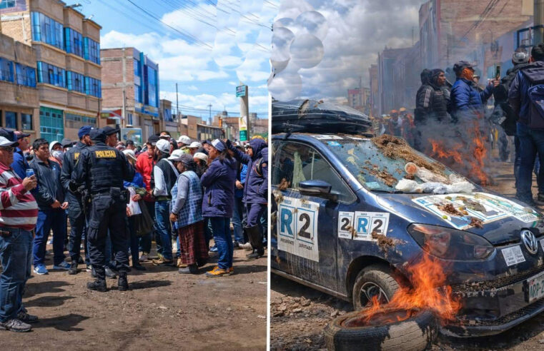 Tres heridos y ataque a vehículo de campaña tras llegada de Rafael López Aliaga