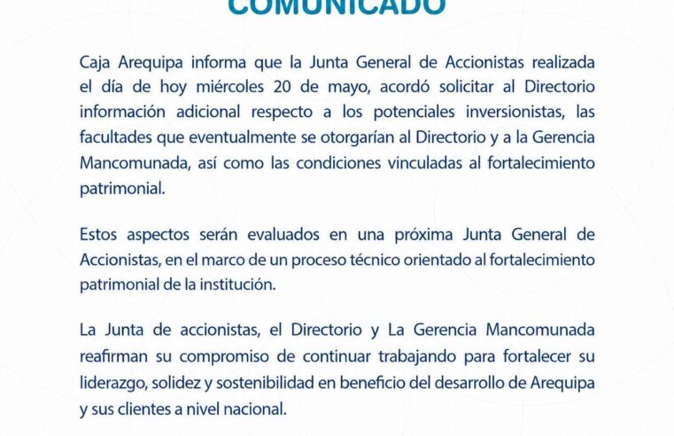COMUNICADO CAJA AREQUIPA
