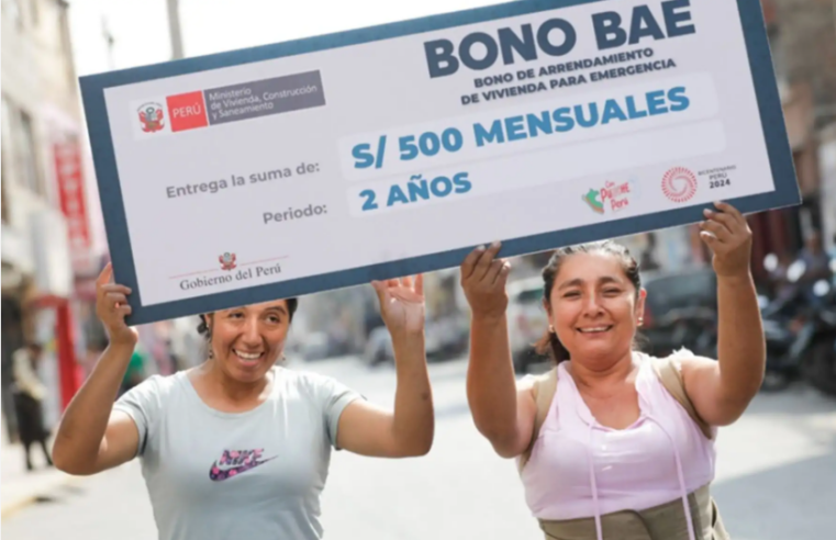 Gobierno entregará bonos de alquiler a familias afectadas por lluvias