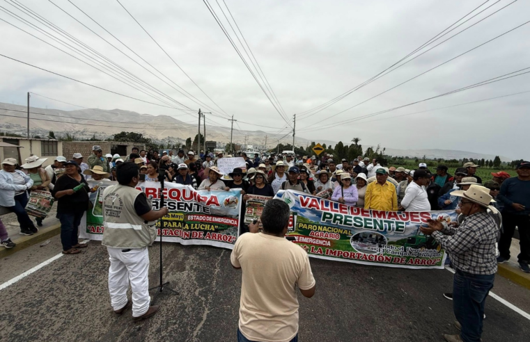 Arroceros intensifican protestas por caída de precios y crisis en el agro