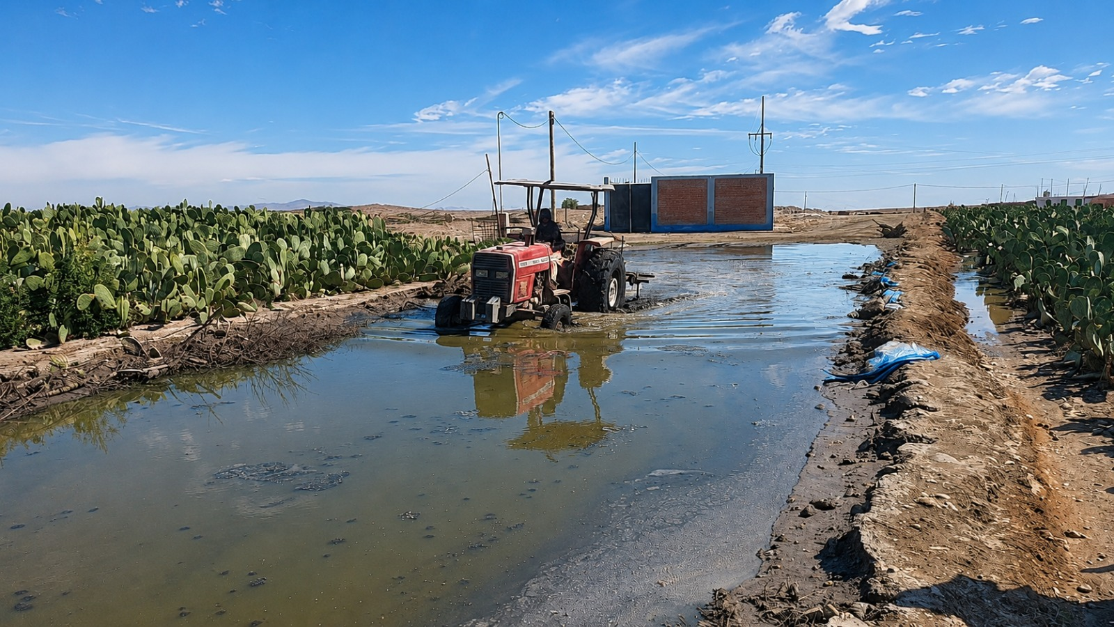 Colapsó de desagüe expone a agricultores en La Joya