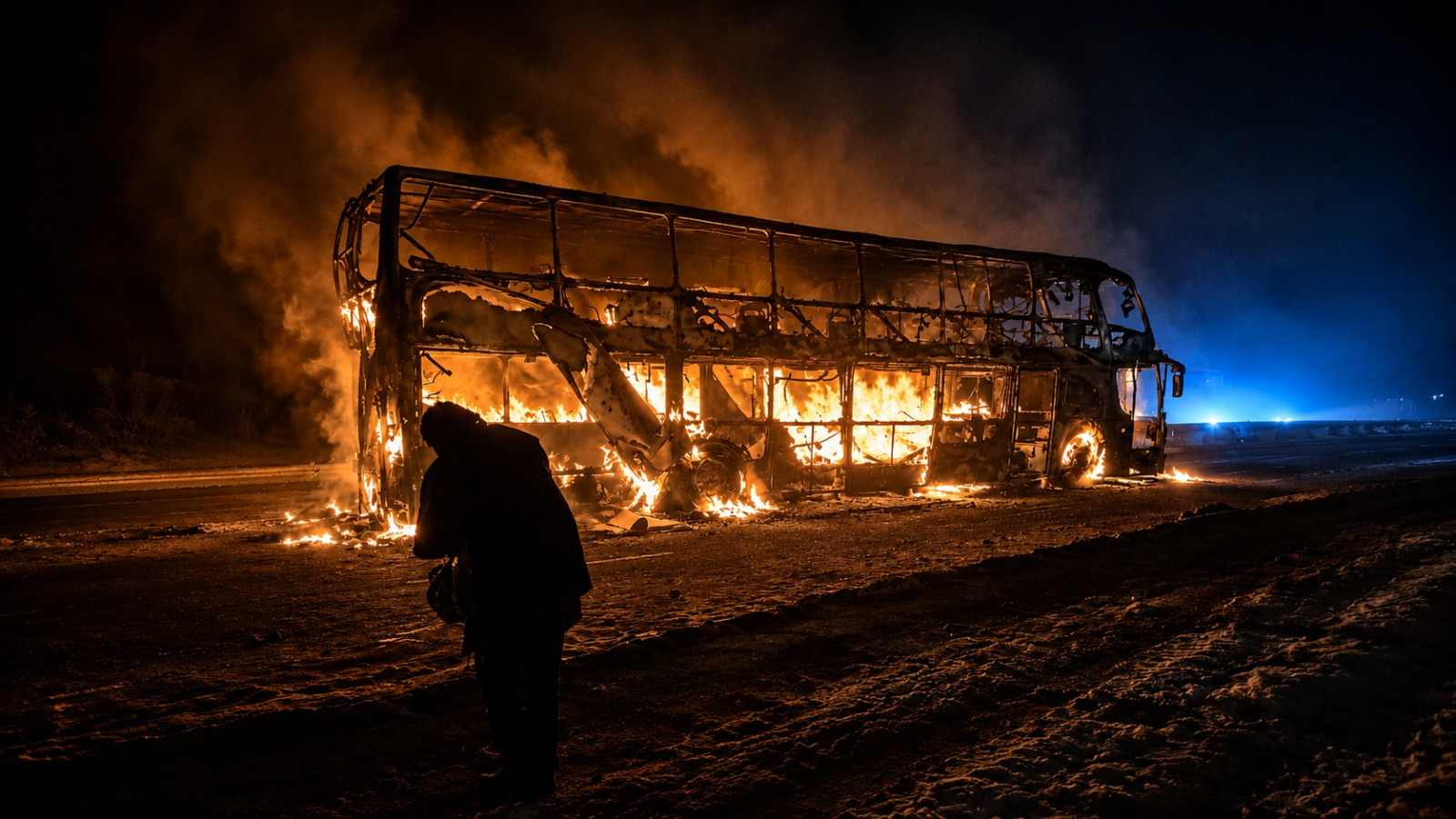 Ómnibus con 50 pasajeros se incendia en ruta Tacna-Arequipa