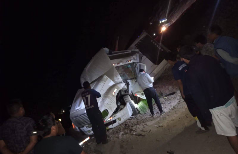 Conductor de camión frigorífico fallece tras volcadura en la Panamericana Sur