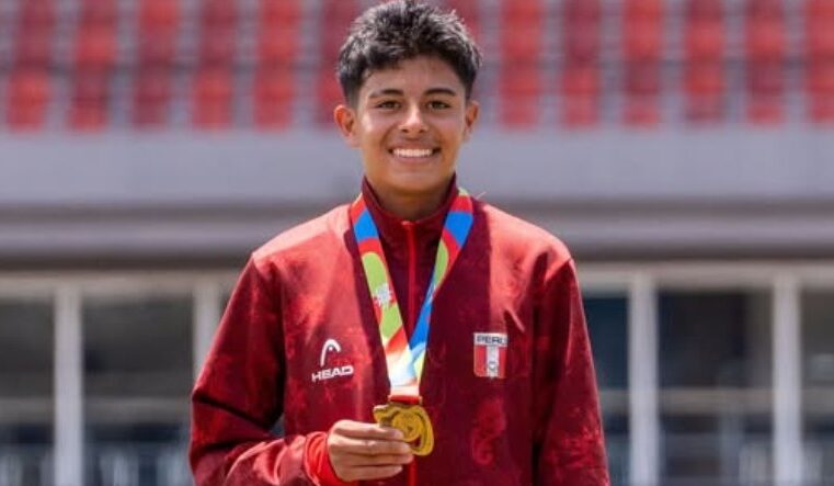 Arequipeño Thiago Goyzueta en el nacional de atletismo Sub-20