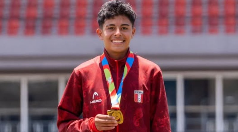 Arequipeño Thiago Goyzueta en el nacional de atletismo Sub-20