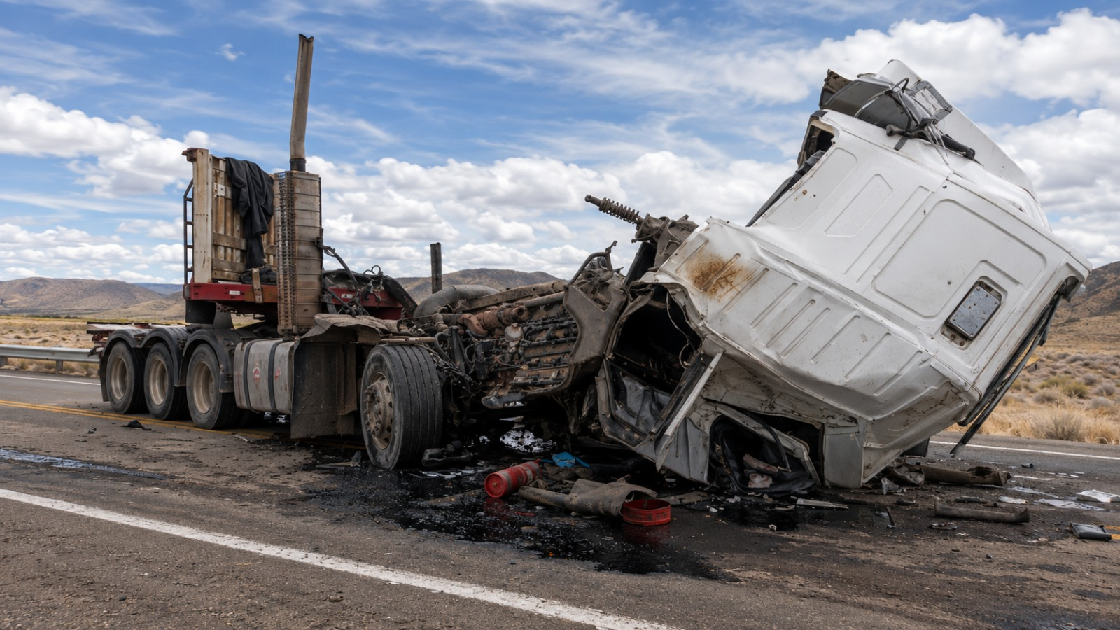 Choque de tráileres deja un herido en vía Juliaca-Arequipa