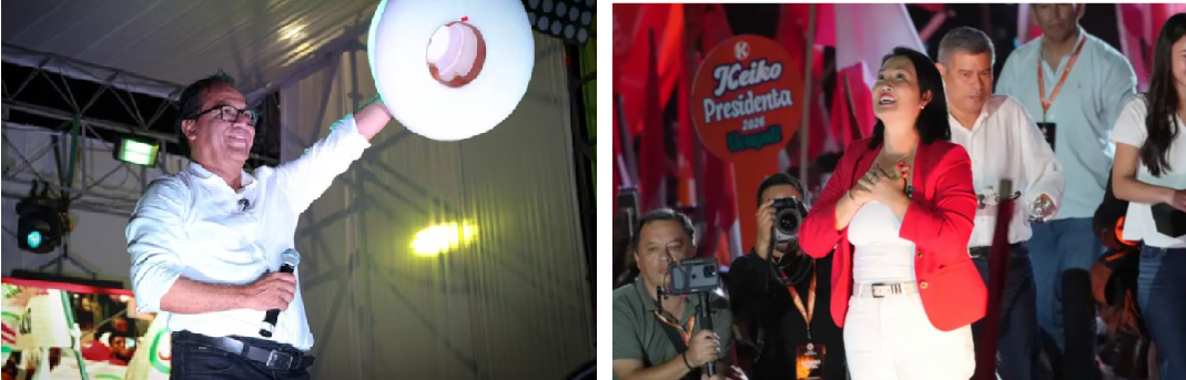 Keiko Fujimori y Roberto Sánchez cerraron campañas con masivos mítines
