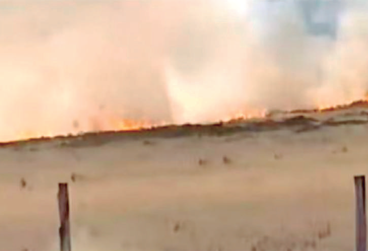 Incendio forestal permanece activo y arrasa pastizales en vía Puno–Mañazo