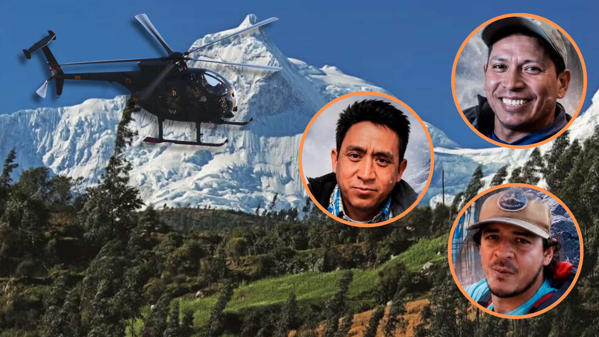 Helicóptero de la PNP se suma a la búsqueda de tres montañistas en Huascarán