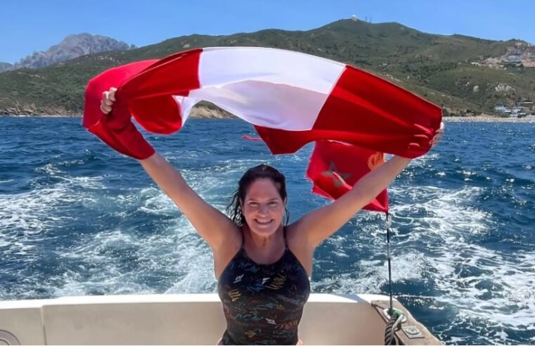 Peruana Valeria Brigneti hace historia al conquistar a nado el Estrecho de Gibraltar