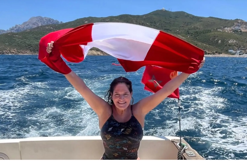 Peruana Valeria Brigneti hace historia al conquistar a nado el Estrecho de Gibraltar