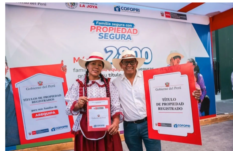 Cofopri empadronará a más de 500 familias de La Joya y Quequeña