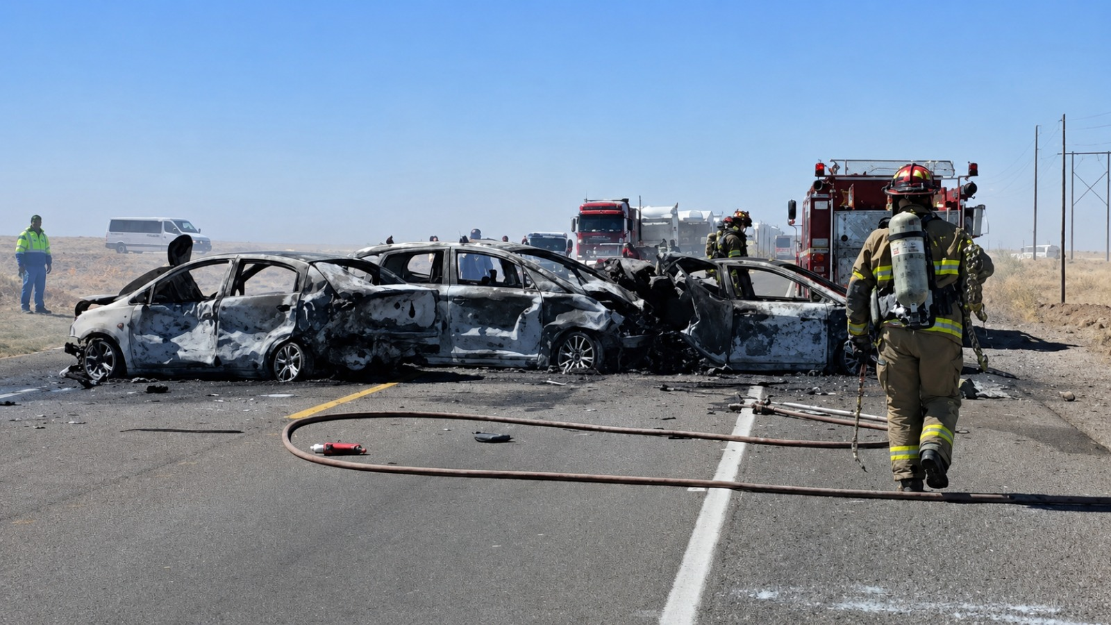 Triple choque e incendio deja seis heridos en Santa Rita de Siguas.