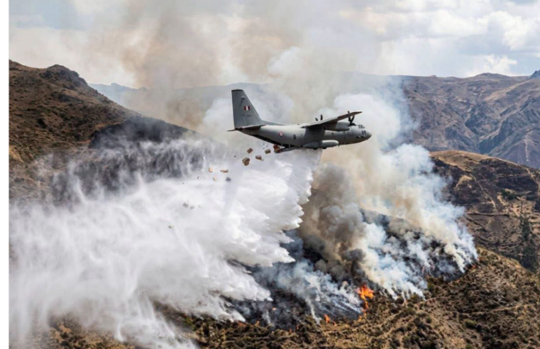 Reportan 7 incendios forestales y despliega avión Spartan para combatir el fuego