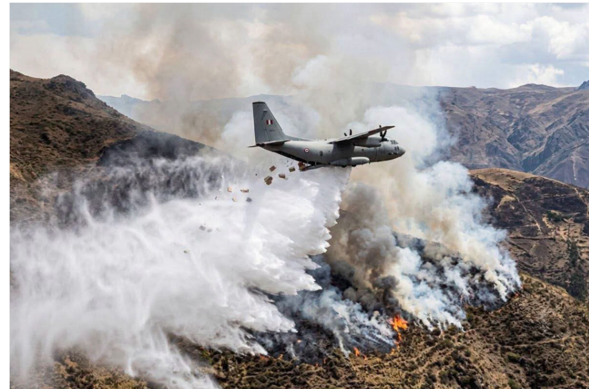 Reportan 7 incendios forestales y despliega avión Spartan para combatir el fuego
