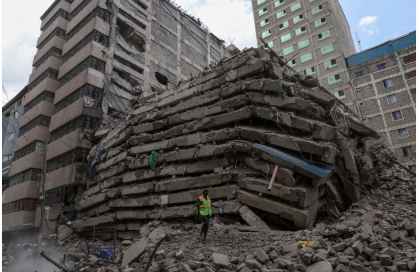 Derrumbe de edificio en Nairobi deja temor por posibles víctimas