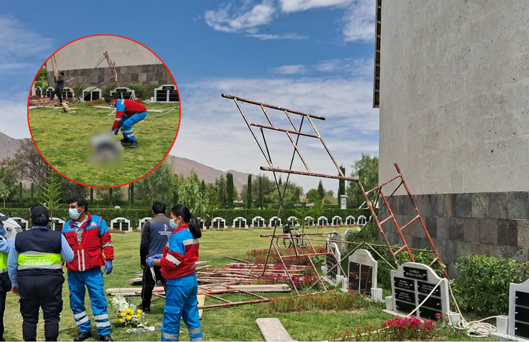 Trabajador muere al caer de un andamio en cementerio de Socabaya