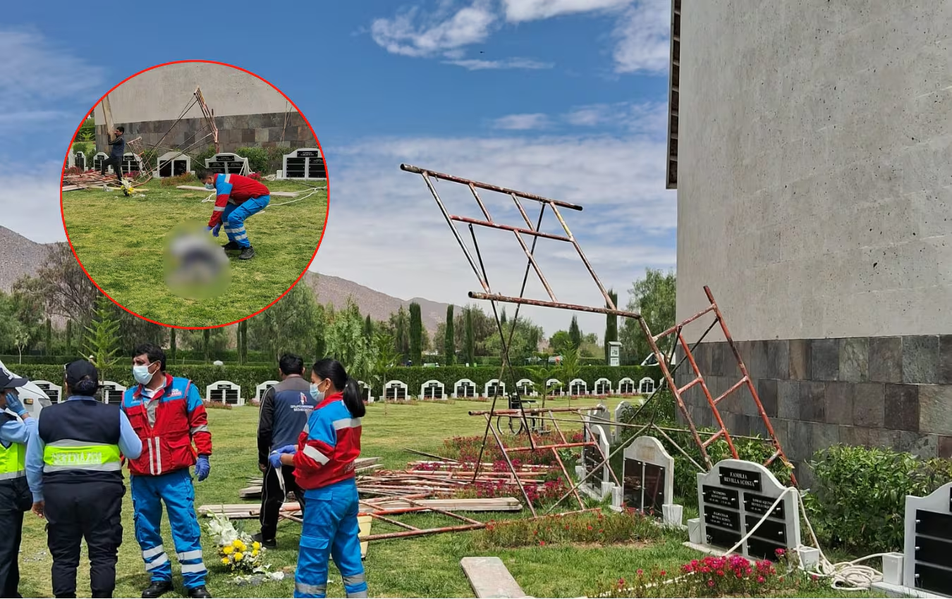 Trabajador muere al caer de un andamio en cementerio de Socabaya